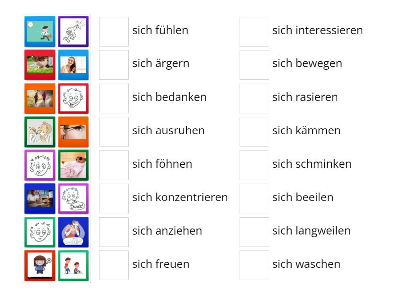 Reflexive Verben A2 - Match up