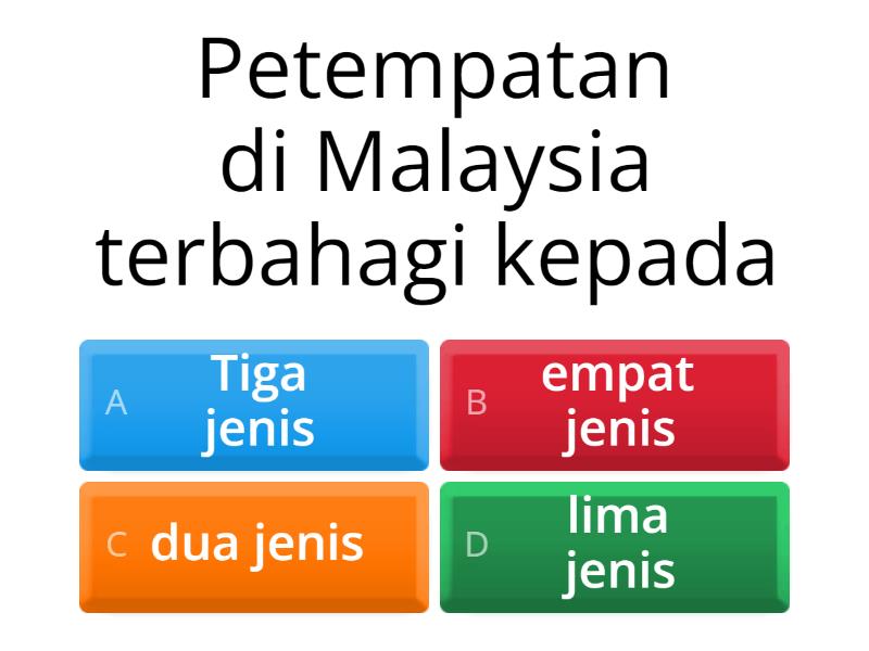 Geografi Bab 9 : Jenis-Jenis Petempatan Di Malaysia - Quiz