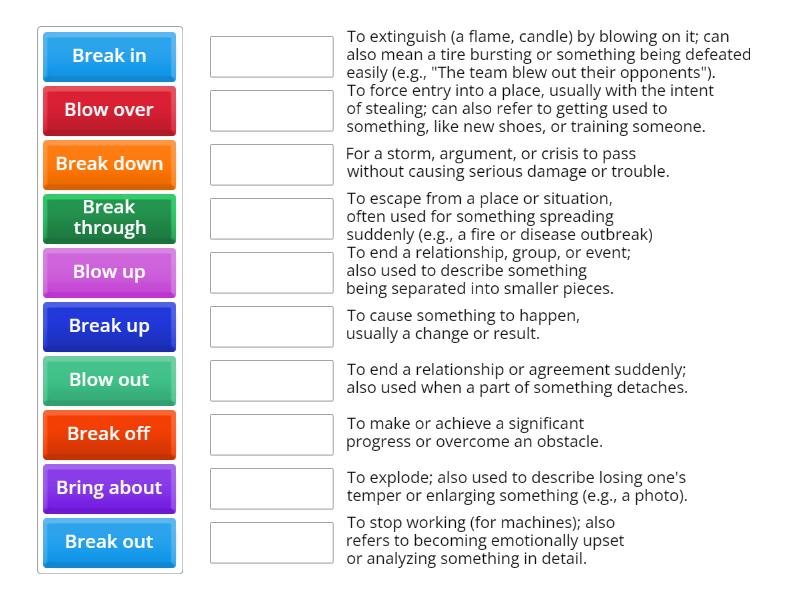 Phrasal Verbs 21-30 - Match up