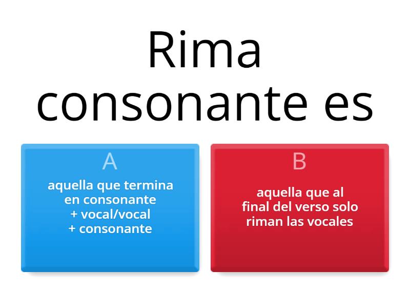 Rima asonante y rima consonante - Quiz