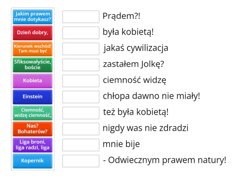 Seksmisja - znane cytaty - Match up