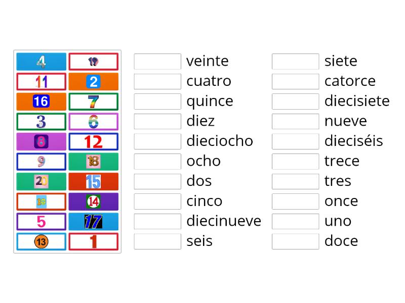 Los Numeros 1 20 Match Up