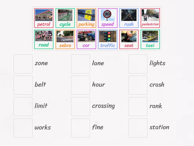 NEF I 3A Transport Vocabulary - Match up