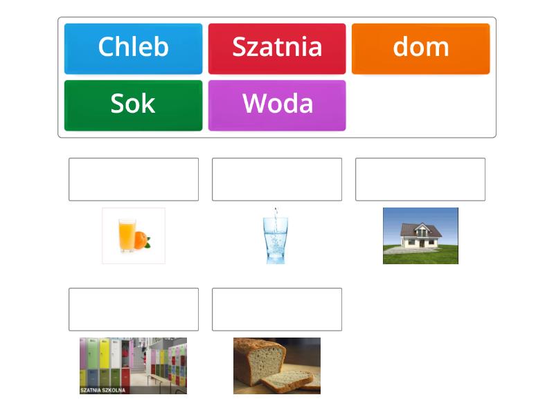 dopasowanie wyrazow do obrazkow - Match up