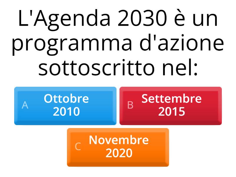 L'Agenda 2030 e i 17 obiettivi per lo sviluppo sostenibile - Cuestionario