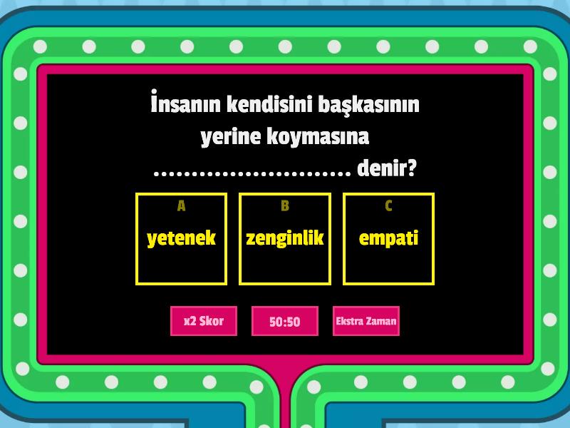 Sosyal Bilgiler 1. ünite Değerlendirme - Gameshow Quiz