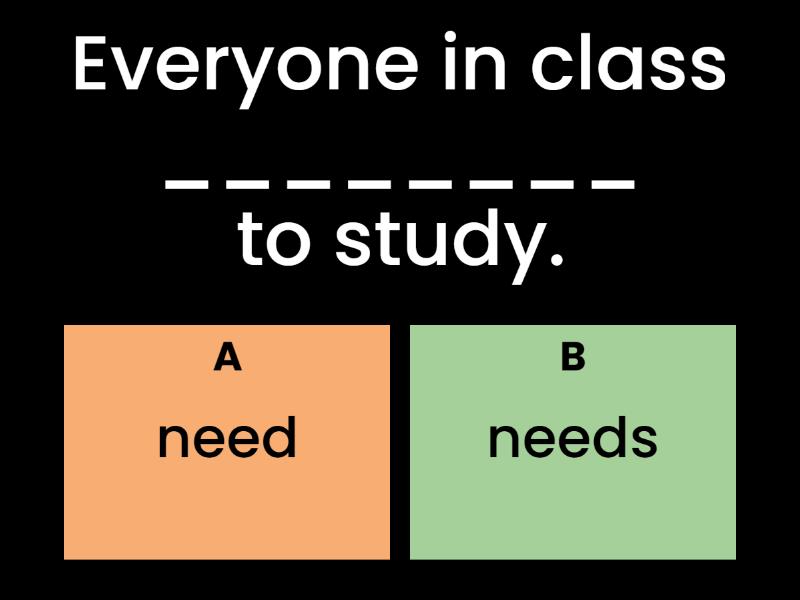 Exercise subject and verb agreement quiz