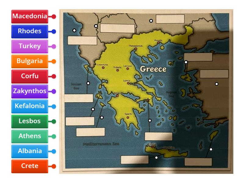 Greece map - Labelled diagram