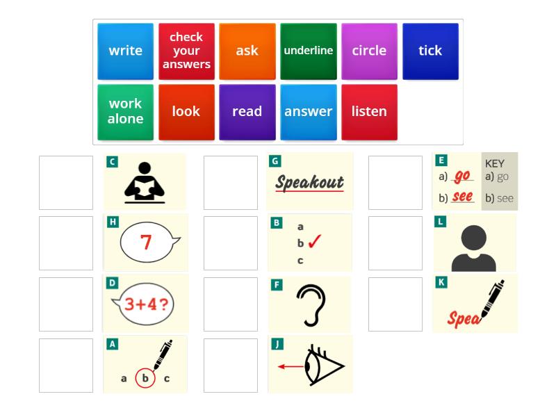 Starter Lead-in classroom lang - Match up