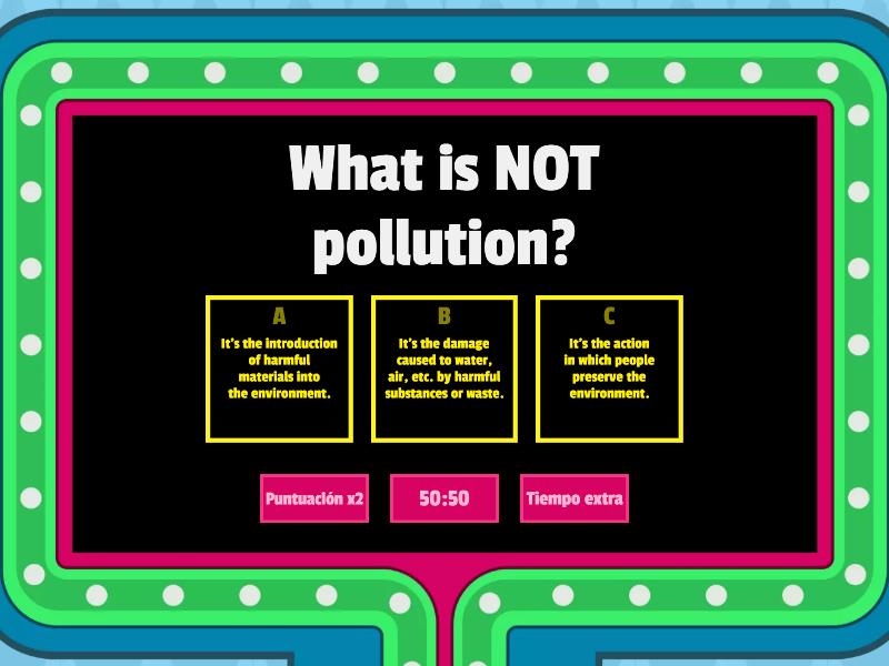 Types Of Pollution - Gameshow Quiz