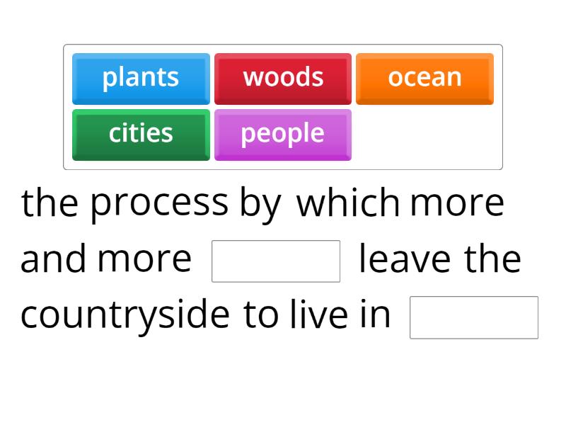 urbanization - Complete the sentence