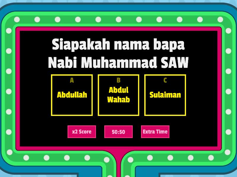 Bapa Nabi Muhammad SAW - Gameshow Quiz