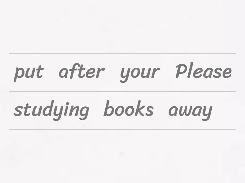 Phrasal verb Reordenar