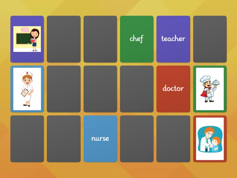 Jobs flashcards 1 memory game - Matching pairs