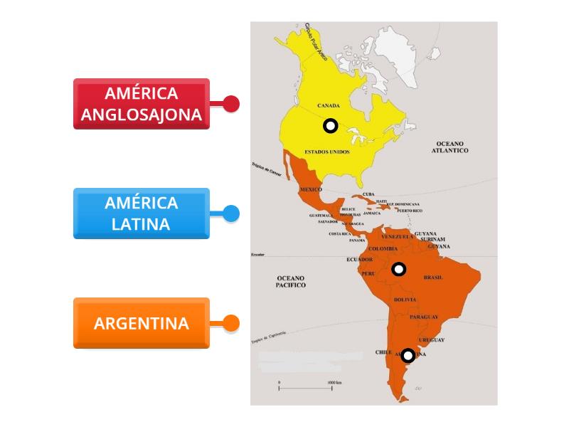 AmÉrica Latina Y Anglosajona Diagrama Con Etiquetas