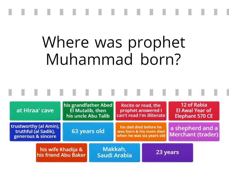 Prophet Muhammad - Find the match