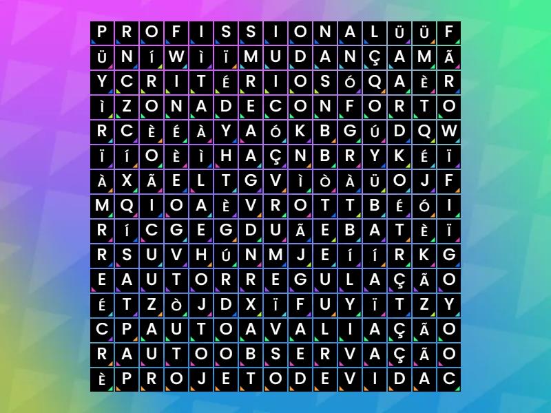 Trimestre Cruzadinha Wordsearch