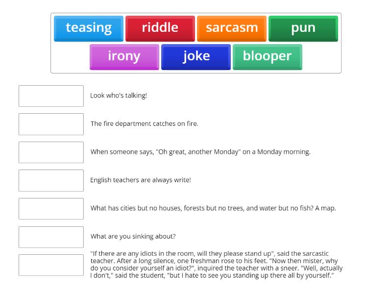 Types of humor - Match up