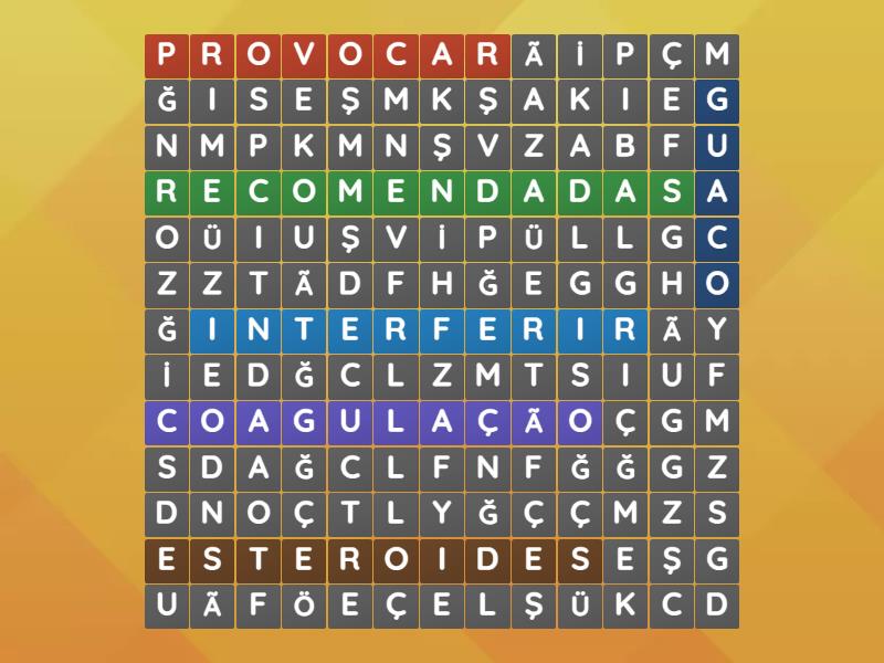 palavras aleatorias - Sopa de letras