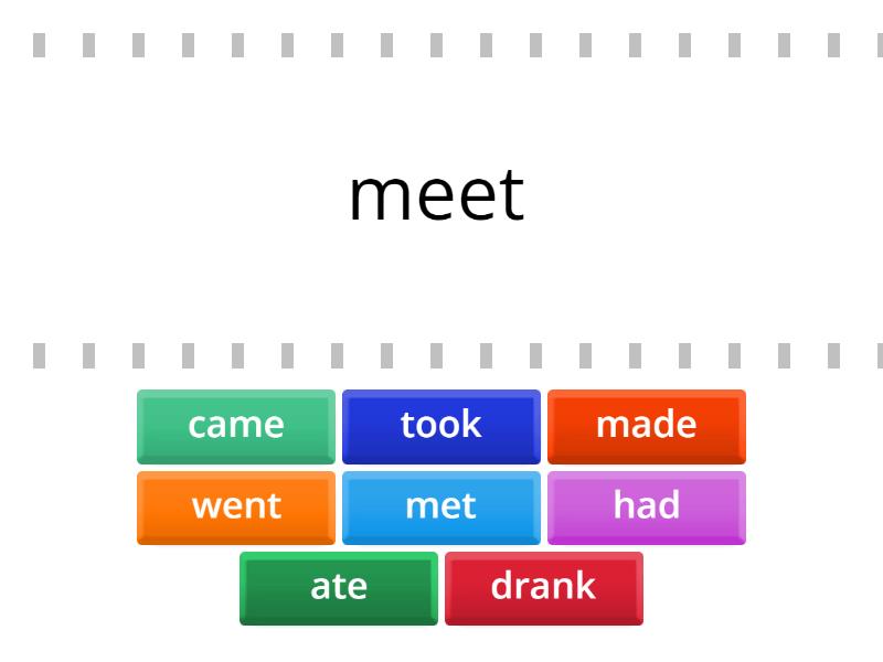simple past irregular verbs - Find the match