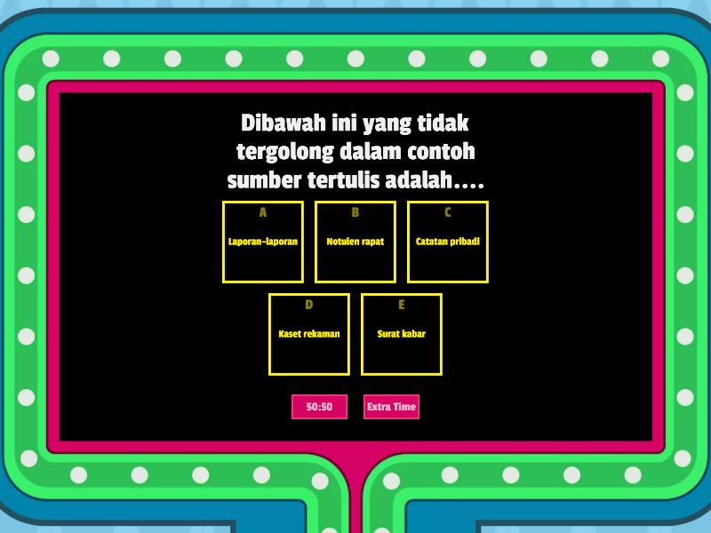 Assesmen Penelitian Sejarah - Gameshow Quiz