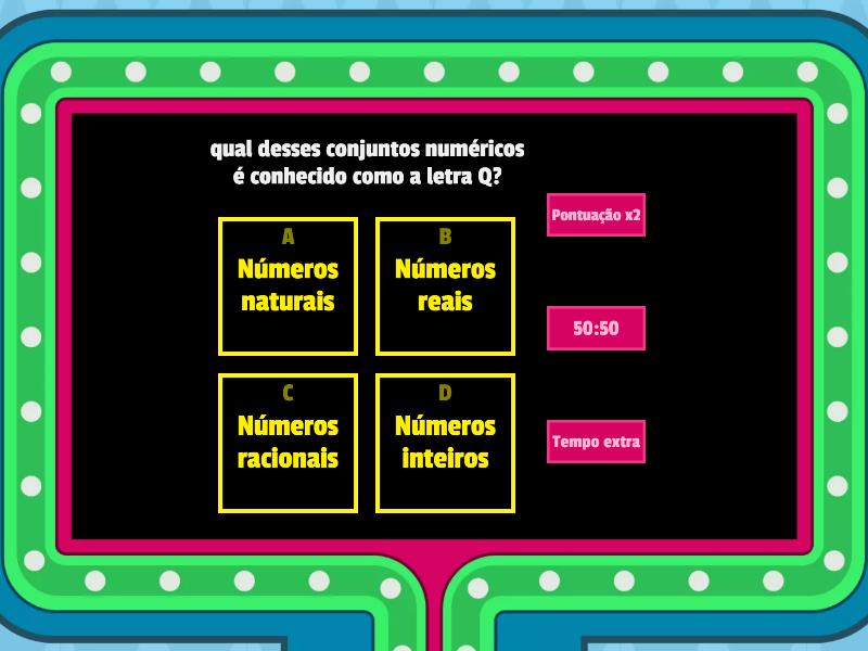 Quiz Números Irracionais 8º Ano A Gameshow Quiz