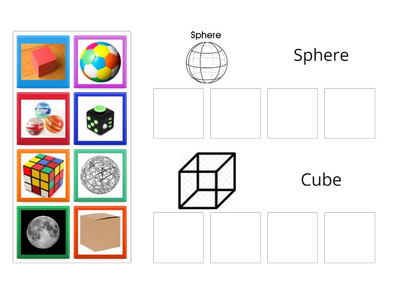 3D Shape sort (sphere & cube ) - Group sort