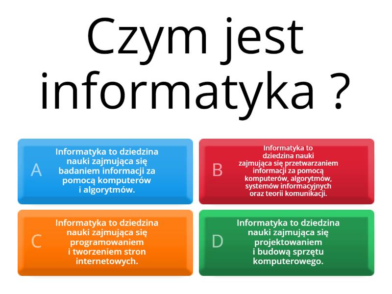 Informatyka - test wiedzy - Quiz