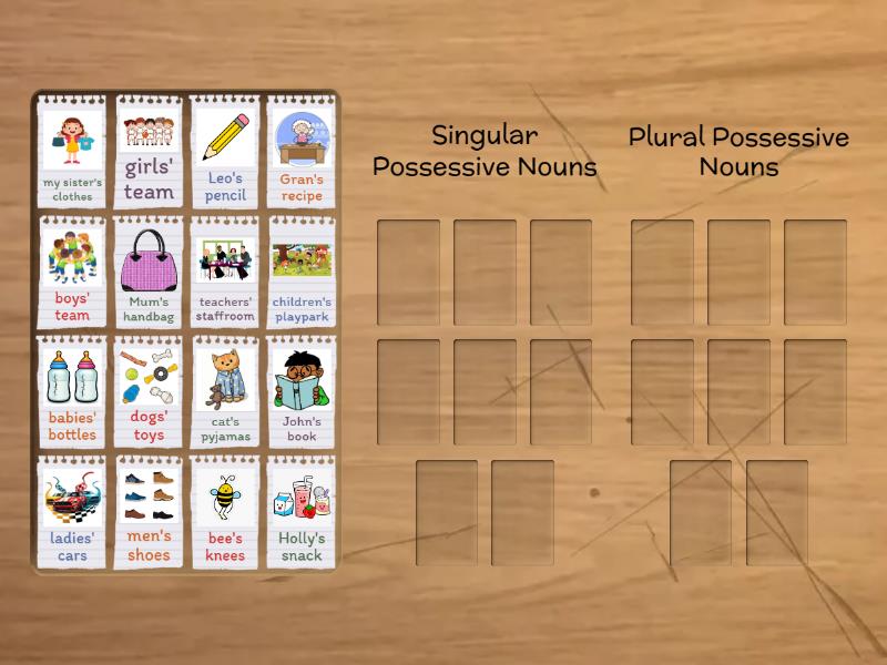 Singular and Plural Possessive Nouns - Group sort