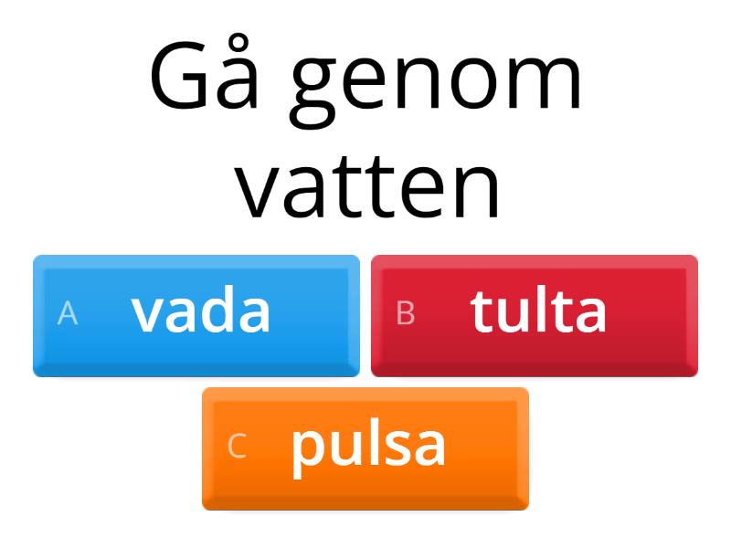 ORDKUNSKAP (verb, Adjektiv Och Substantiv) - Quiz