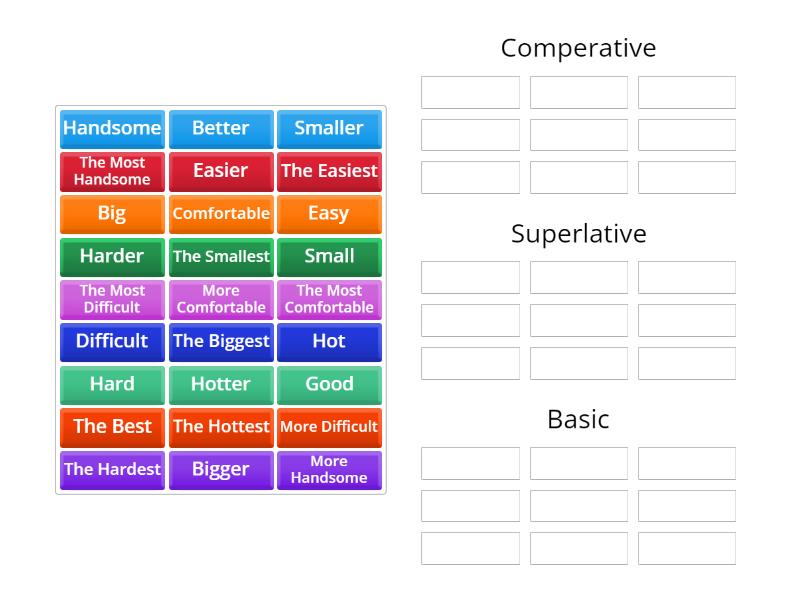 Comperative Superlative - Group sort