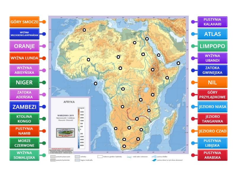 Mapa Afryki Labelled Diagram