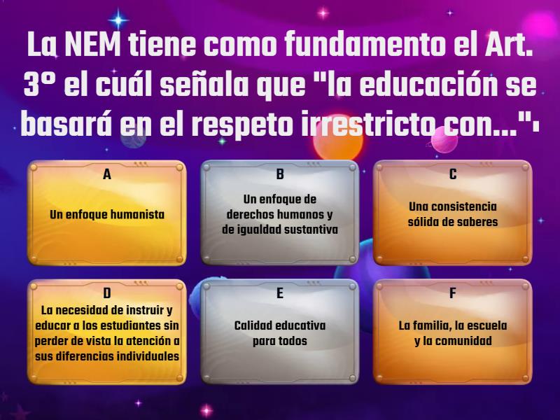 CURRICULUM INTEGRADO: EJES ARTICULADORES Y CAMPOS FORMATIVOS - Cuestionario