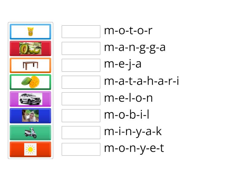 cocokkan gambar dengan kata - Match up