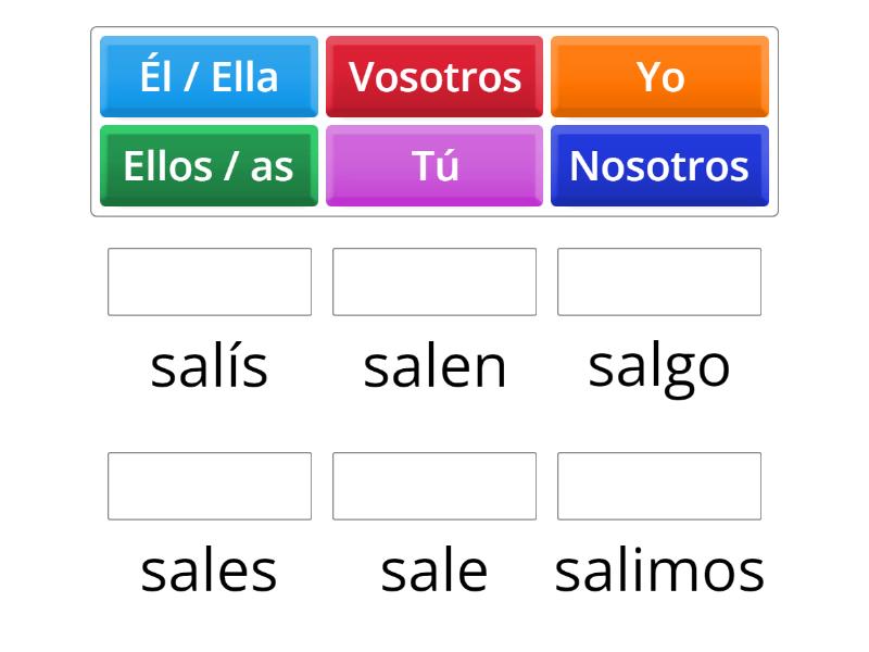 Verbos irregulares - SALIR - Match up