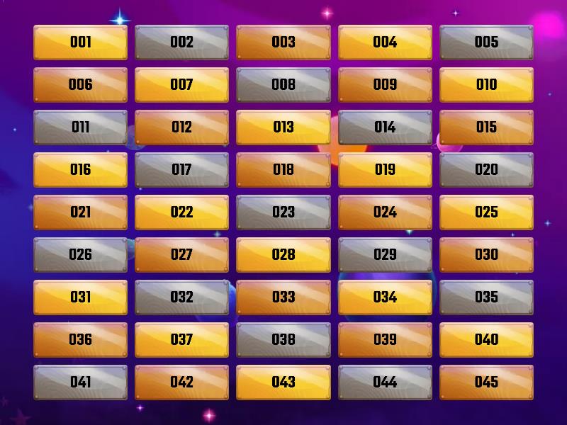 Ticket Numbers - Flip tiles