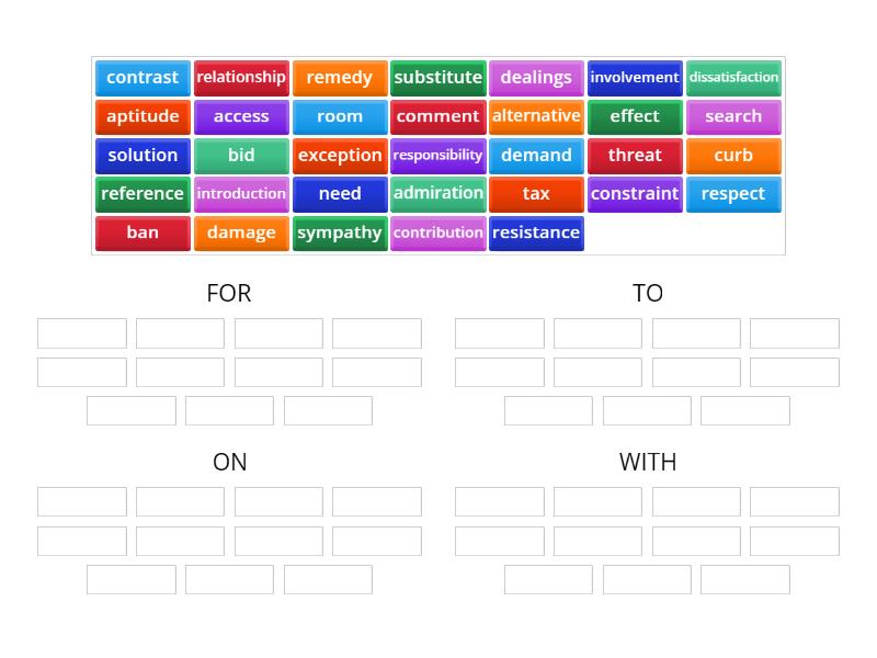 Dependent prepositions - Group sort