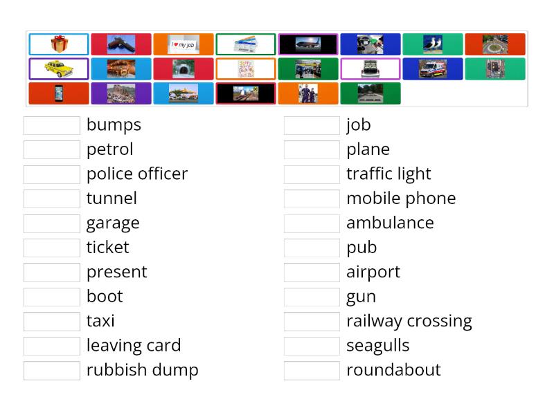 Vocabulary : Taxi Of terror - Match up