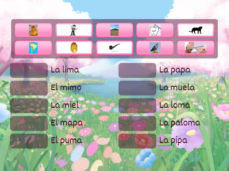 Lectura letra M- L - P - Une las parejas