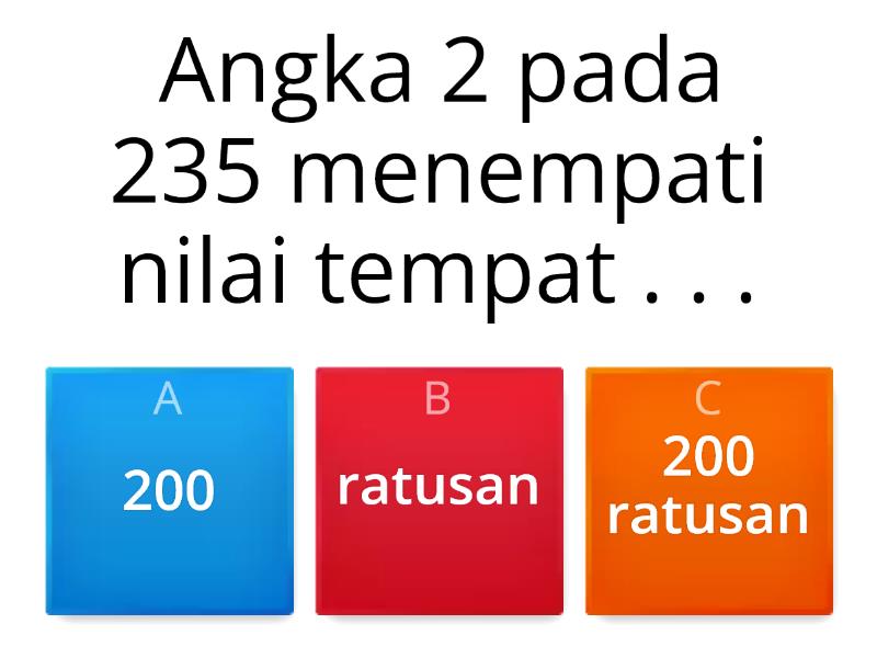 Nilai Tempat Dan Nilai Angka - Kuis