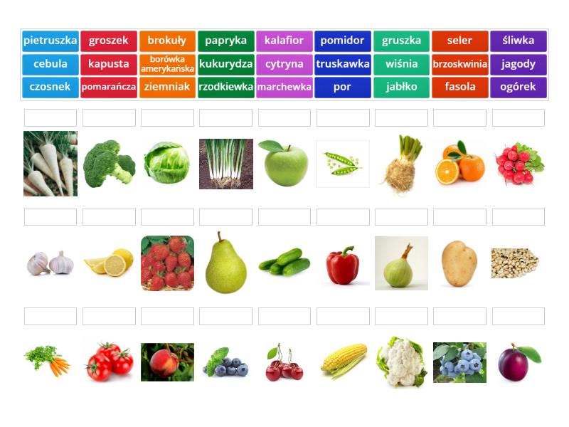 Owoce i warzywa - Match up