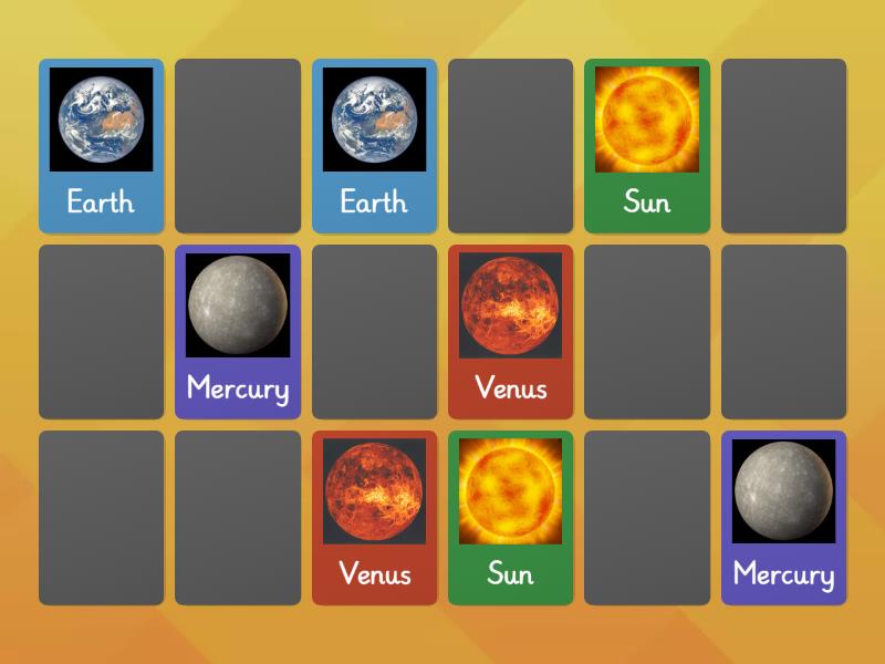 8 Planets PAIR Memory - Matching pairs