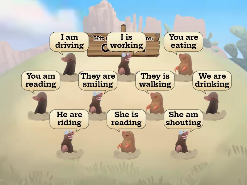 Present Continuous - Whack-a-mole