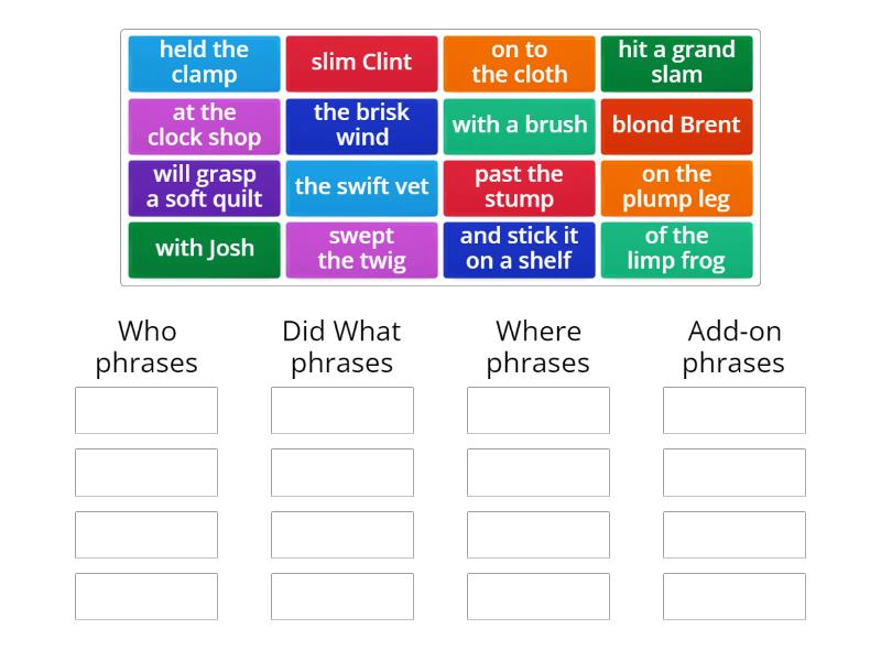 3.3 Phrase Sorting - 4 types - Group sort
