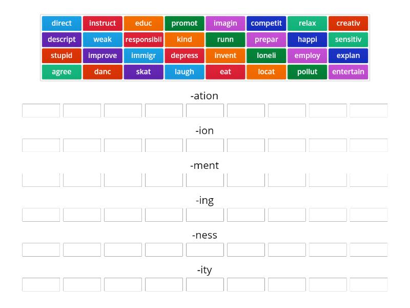 SO inter Word-building nouns - Group sort