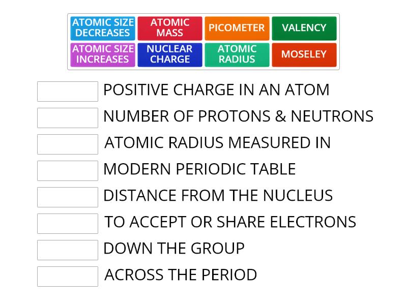 CHEMISTRY 10TH - Match up