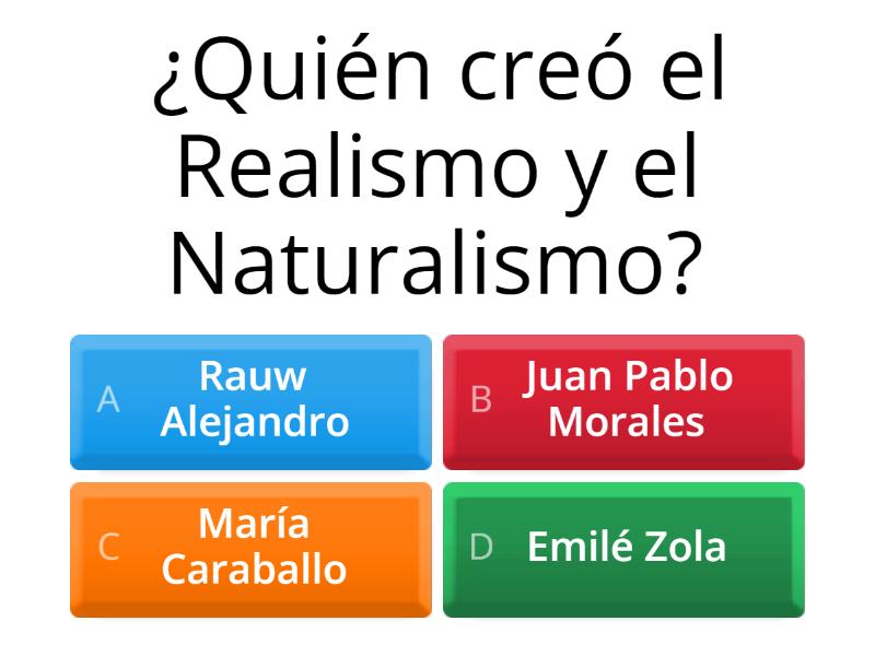 Juego Interactivo Realismo Y Naturalismo - Cuestionario