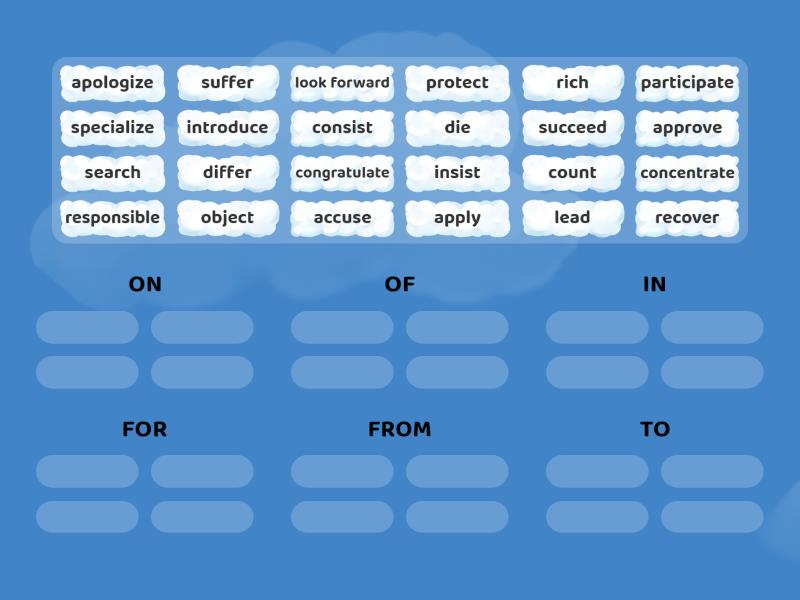 VERB + PREPOSITION - Group sort