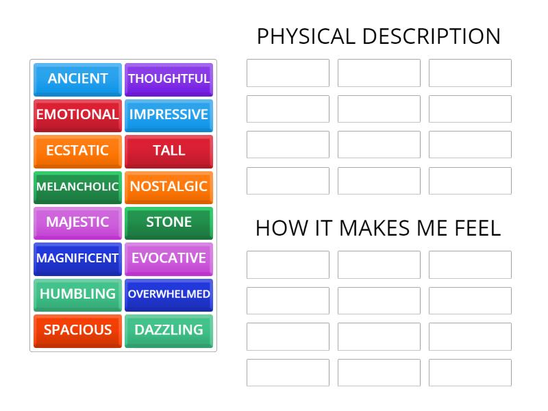 DESCRIBING BUILDINGS - Group sort