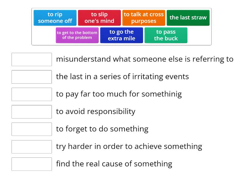 Idiomatic expressions - Match up